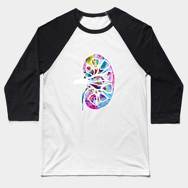 Confetti Kidney (Dark Background) Baseball T-Shirt by ayemfid